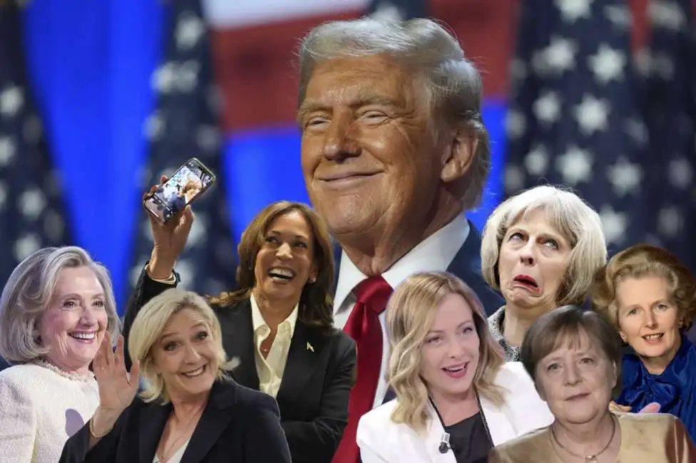 donald trump - kamala harris - hillary clinton - marine le pen - giorgia meloni theresa may - margaret thatcher