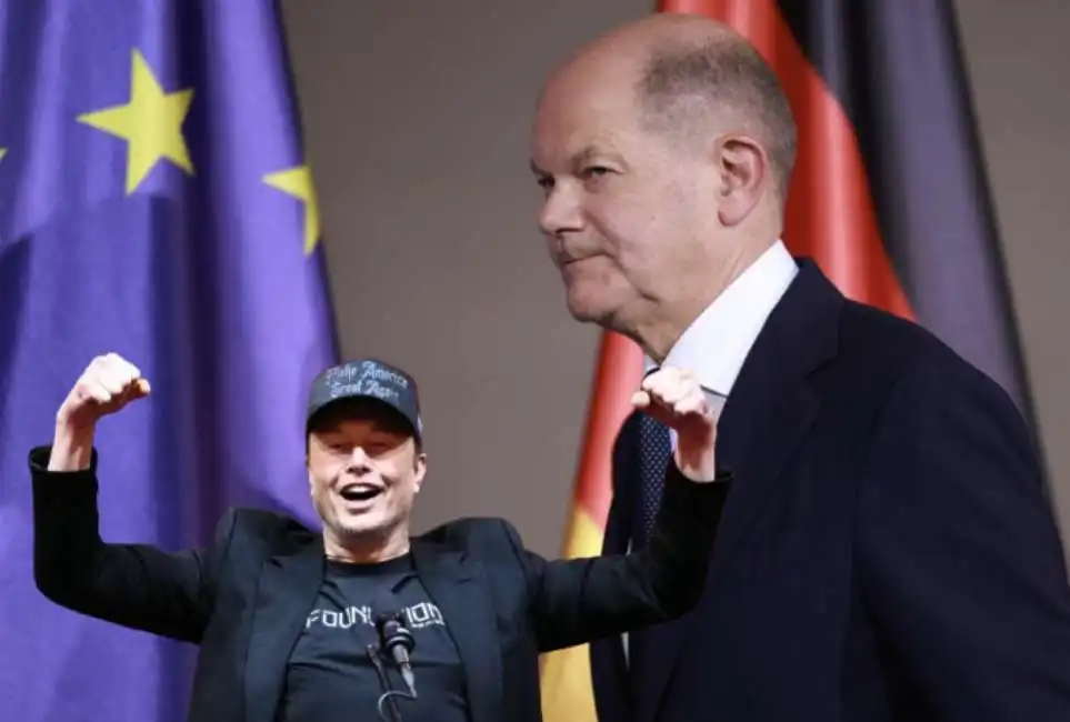 elon musk olaf scholz 