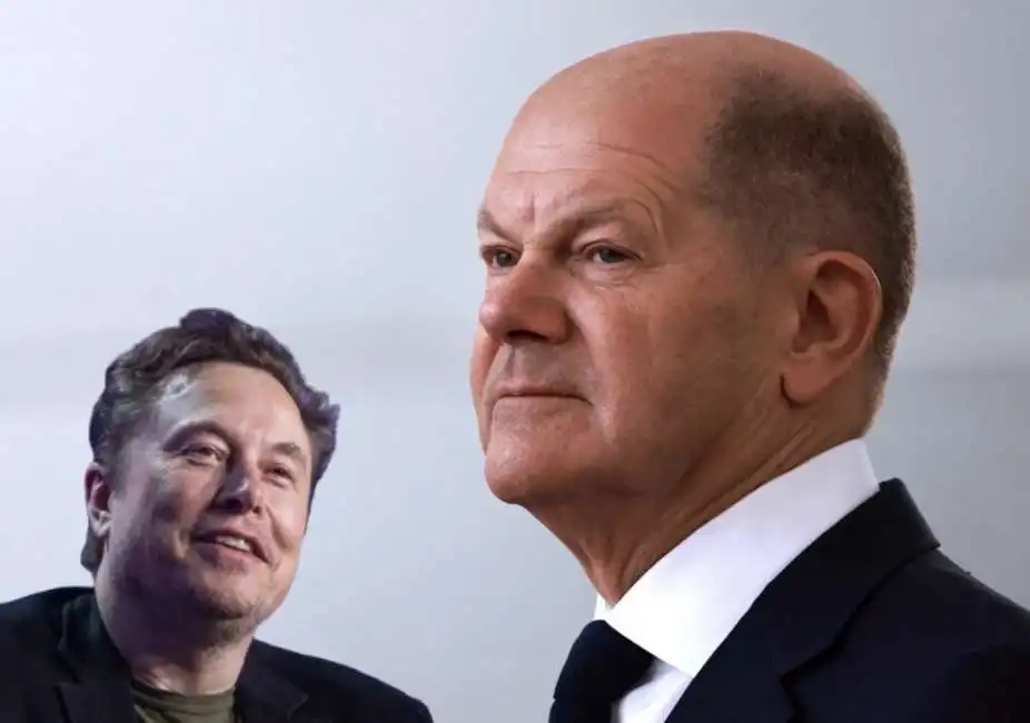 elon musk olaf scholz 