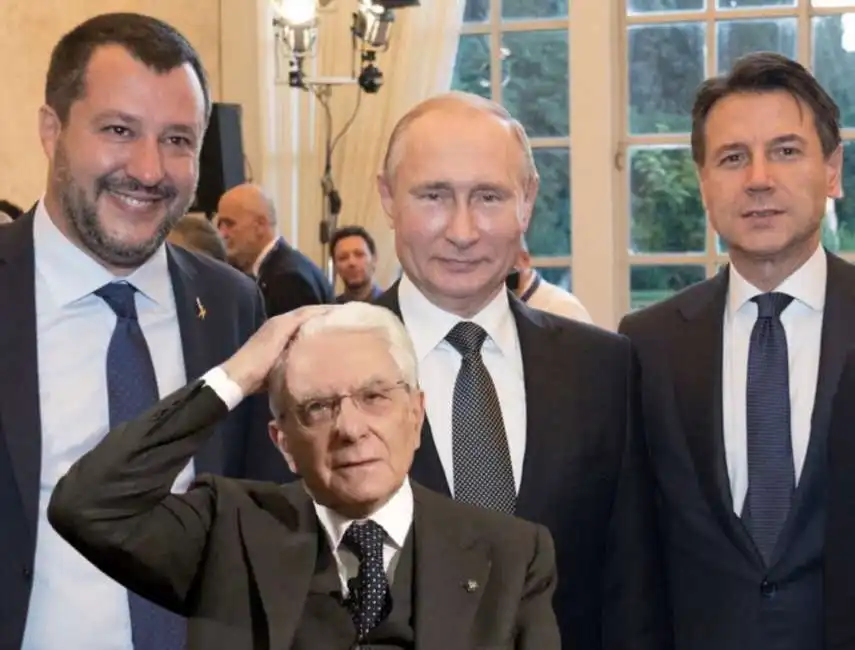 giuseppe conte vladimir putin sergio mattarella matteo salvini 