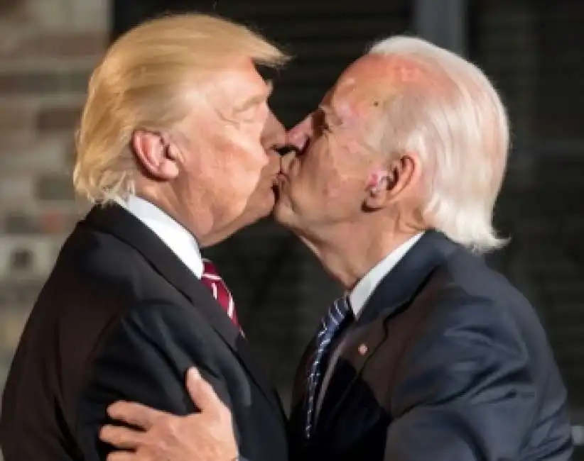 joe biden donald trump bacio