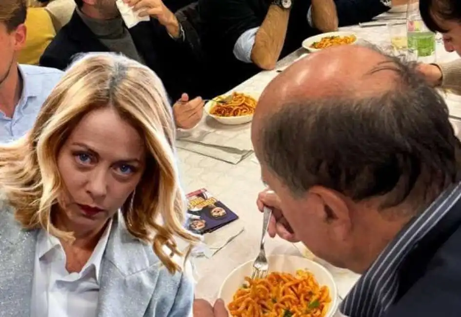 pier luigi bersani giorgia meloni pasta al ragu