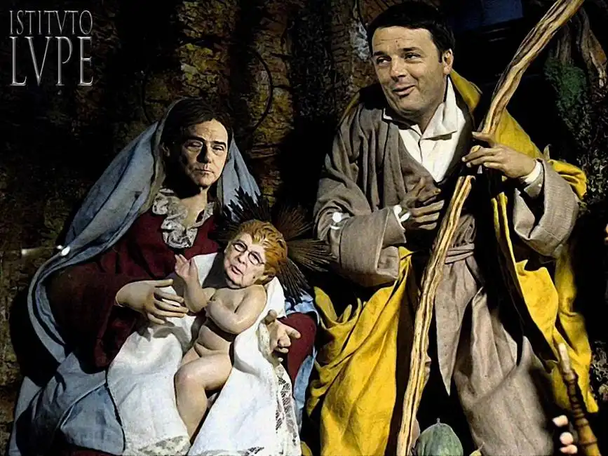 renzi berlusconi napolitano presepe