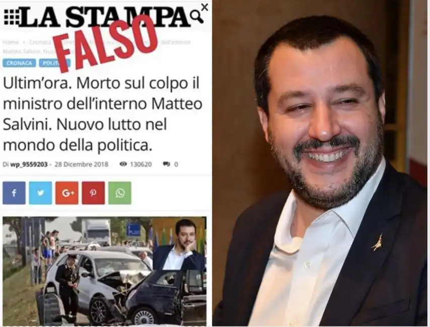 fake su salvini morto