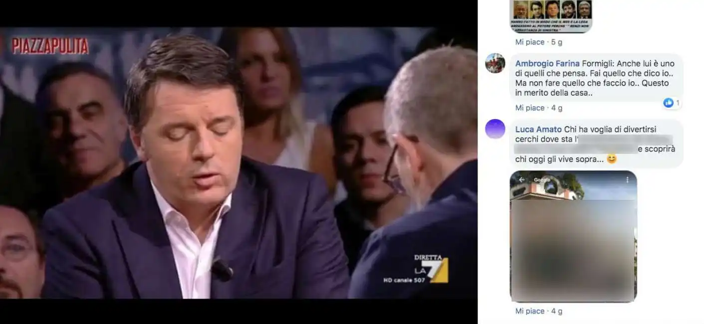 renzi formigli e il figlio dei venditori che rivela l indirizzo di casa