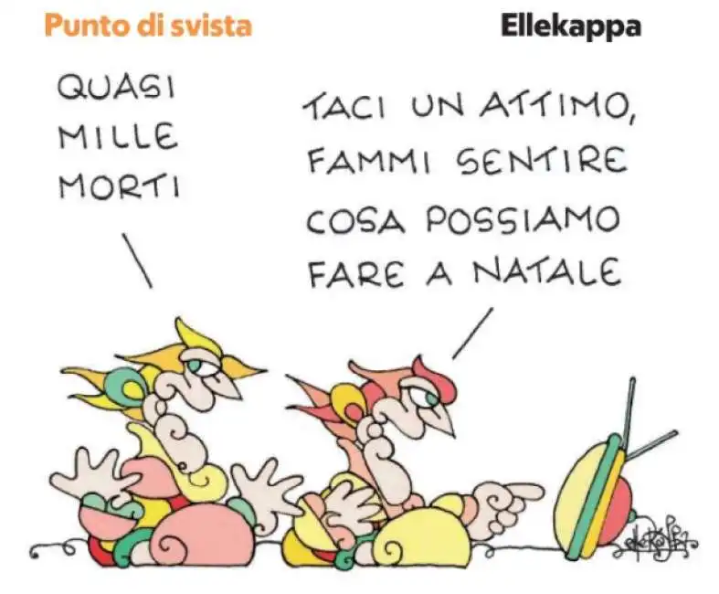 vignetta ellekappa morti natale coronavirus