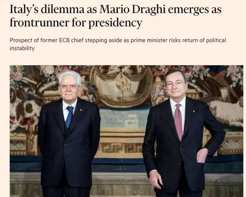 financial times mario draghi sergio mattarella 