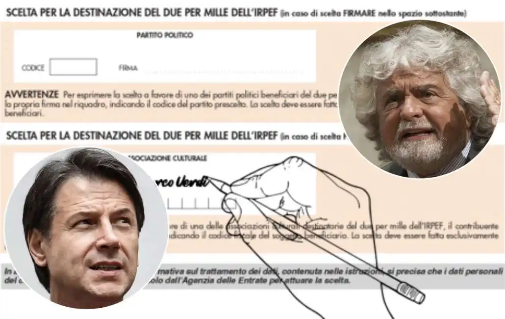 giuseppe conte beppe grillo due per mille 2xmille