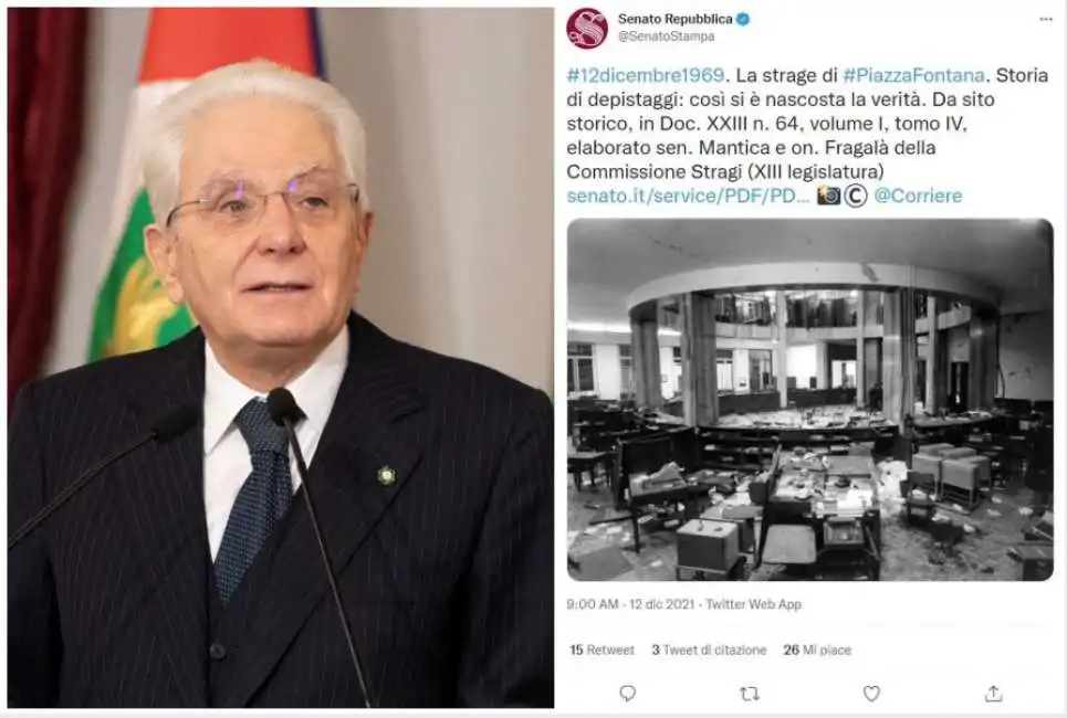 mattarella piazza fontana tweet senato