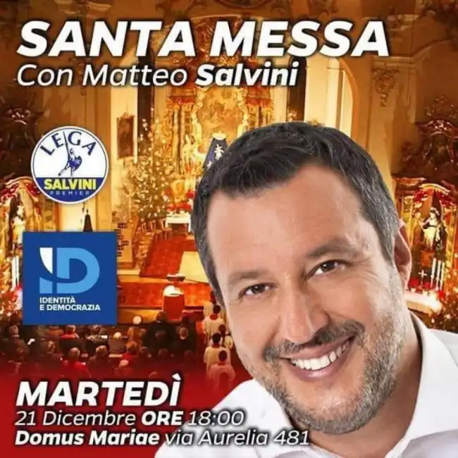 matteo salvini messa 