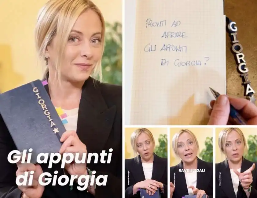 gli appunti di giorgia meloni 