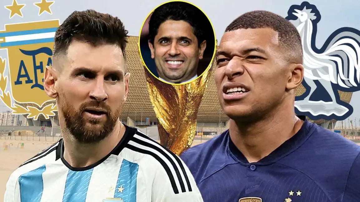 messi mbappe qatar nasser al khelaifi coppa del mondo