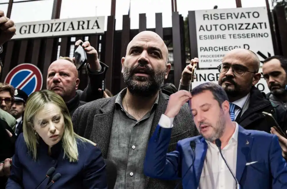 roberto saviano giorgia meloni matteo salvini 