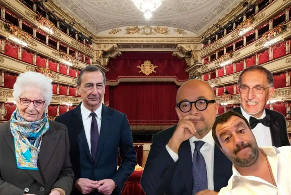 beppe sala liliana segre gennaro sangiuliano ignazio la russa e matteo salvini 