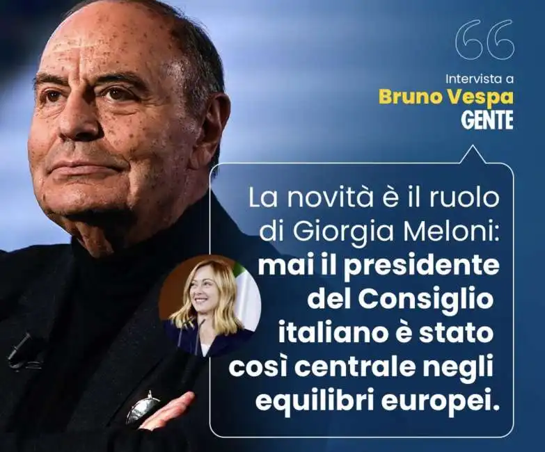 bruno vespa tweet fratelli ditalia giorgia meloni