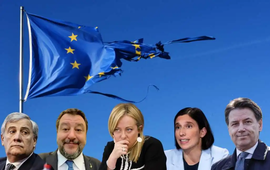 elezioni europee europa giorgia meloni antonio tajani matteo salvini elly schlein giuseppe conte