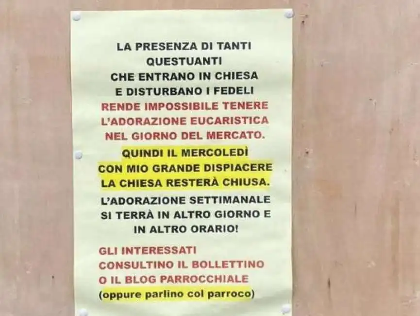 forte dei marmi - troppi mendicanti che disturbano i fedeli e il parroco chiude la chiesa