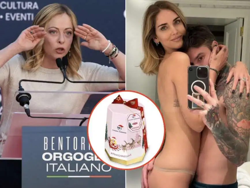 giorgia meloni chiara ferragni pandoro fedez