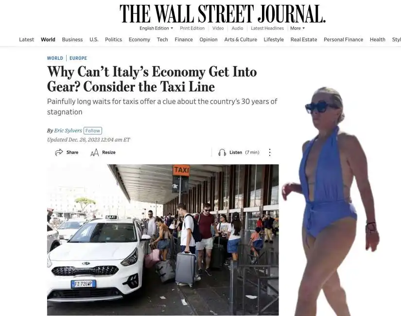 giorgia meloni wall street journal taxi 