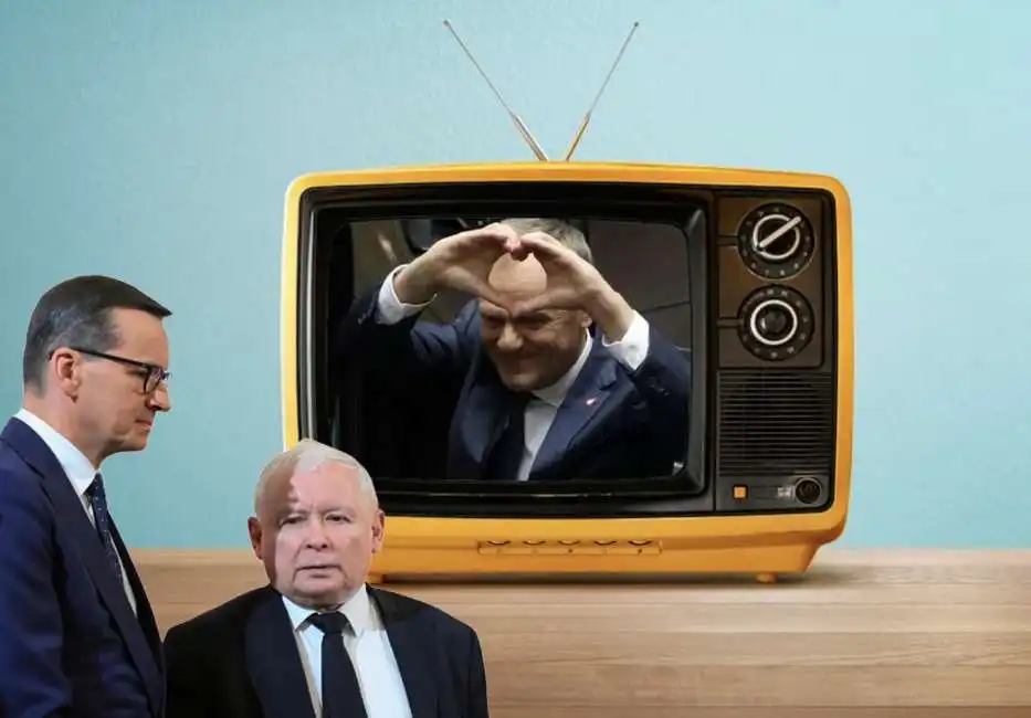 mateusz morawiecki jaroslaw kaczynski donald tusk tv tvp 