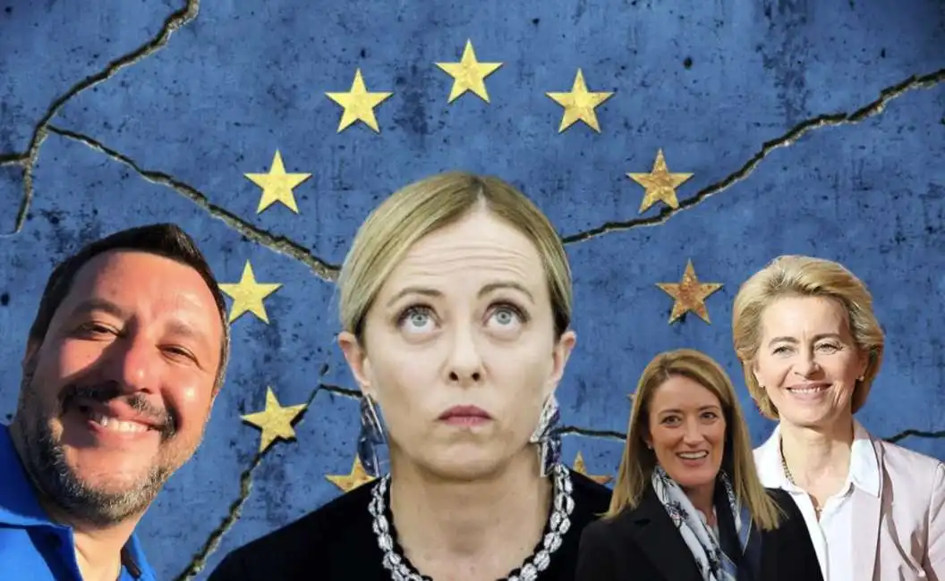 matteo salvini giorgia meloni ursula von der leyen roberta metsola 