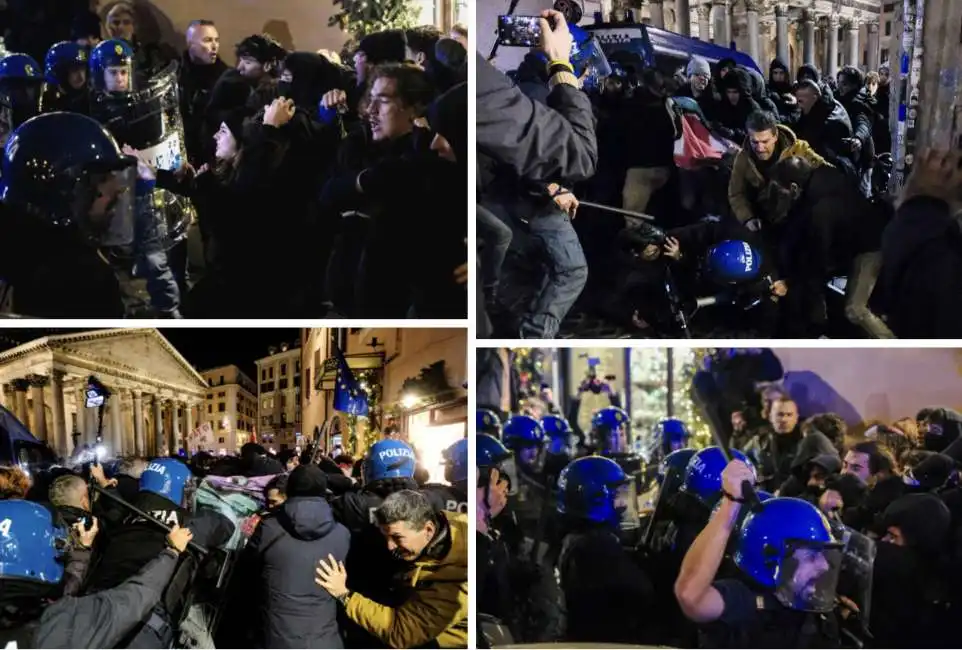 scontri tra studenti e polizia a roma