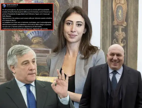 antonio tajani guido crosetto cecilia sala