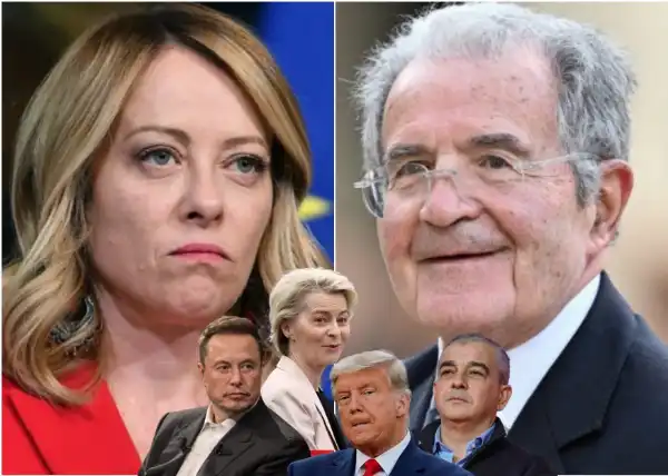 giorgia meloni romano prodi elon musk donald trump ursula von der leyen giovanbattista fazzolari