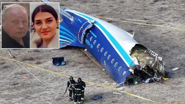 il comandante igor kshnyakin e la hostess hokuma aliyeva aereo azerbaigian airlines precipitato in kazakistan 