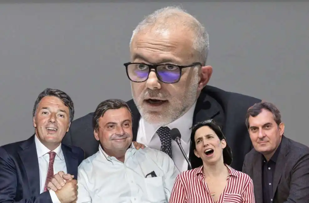 mario calabresi - elly schlein - matteo renzi - carlo calenda - ernesto maria ruffini