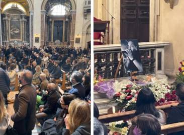 roma, la chiesa degli artisti gremita per i funerali di tony millepanini